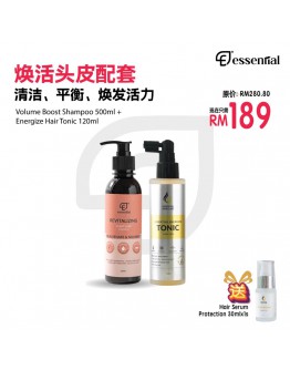 【PRE Order】 Essential Hair Care Revitalising Scalp Shampoo 250ml +Hair Tonic 120ml 焕活头皮配套（Free Hair Serum Protection 30ml)